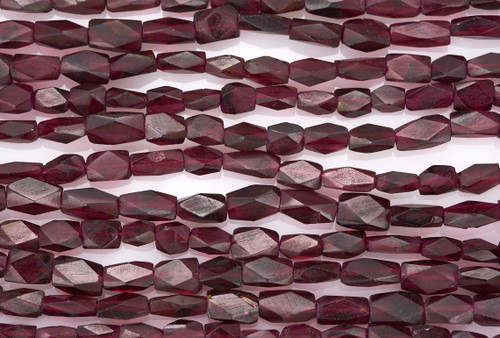 14 IN Strand 4x7 mm Garnet Faceted Rectangle Gemstone Beads