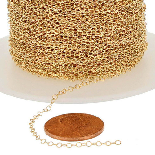 Gold Filled Small Flat Drawn Cable Chain