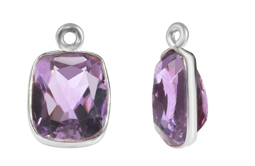 1 Pc Bag of 10x14 mm Amethyst Rounded Rectangle Pendant