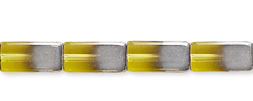 12 mm Silver & Yellow Plated Glass Beads