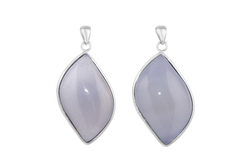 1 Pc Bag of 21x36 mm Chalcedony Curved Pendant