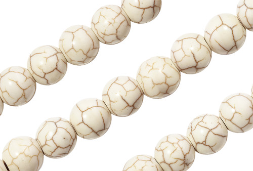 15 ½ IN 6 mm Man Made Round Howlite Beads Approx. 64 Pcs