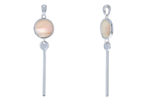 Natural Round Pendant -Pink Mother Of Pearl Natural Round Pendant -Pink Mother Of Pearl