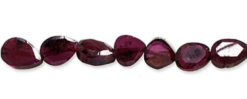 5.5 mm Flat Heart Garnet Faceted Beads