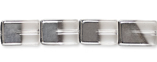 Plated Glass Beads - Clear & Silver