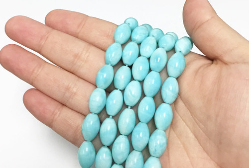 15 IN 8x12 mm Hemimorphite Natural Smooth Barrel Shaped Gemstone Beads