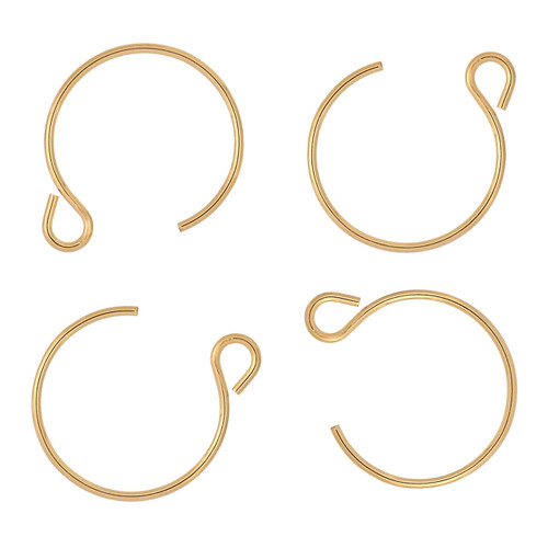 14k Gold Filled Circle Ear Wires 13mm - 2 Pairs 14k Gold Filled Circle Ear Wires 13mm - 2 Pairs