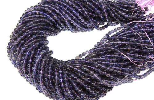 15.5 IN 4 mm Iolite Round Beads
