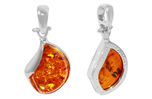 1 Pc Bag of 15x23 mm Curved Amber Pendant