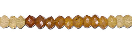 4 mm Faceted Hessonite Roundel Beads