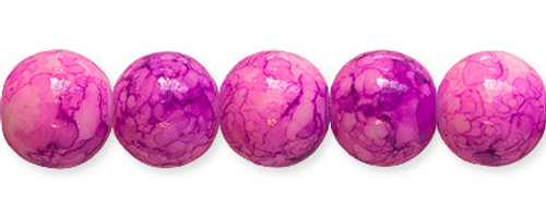 10 mm Magenta Spray Painted Glass Beads