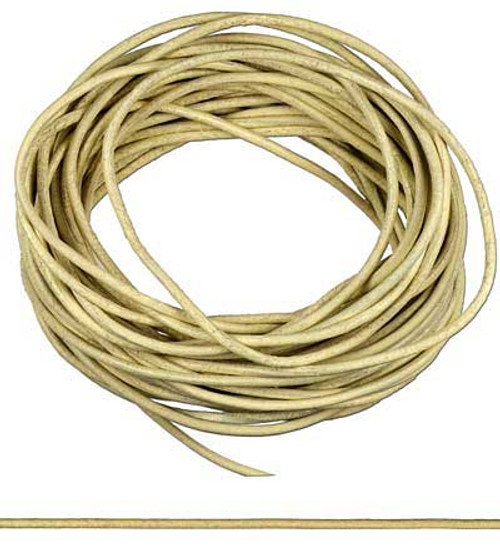 33 FT 2 mm Light Yellow color Leather Cord