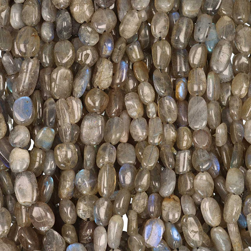 Oval Smooth Gemstone Beads 6x9mm 14 IN Strand-Labradorite