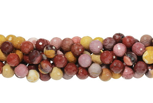 15 IN Strand 8 mm Mookaite Round Faceted Gemstone Beads