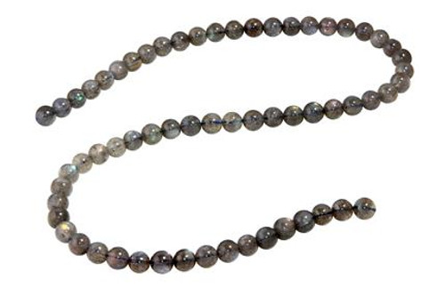 15 In Strand of 8 MM Labradorite Natural Round Smooth Beads