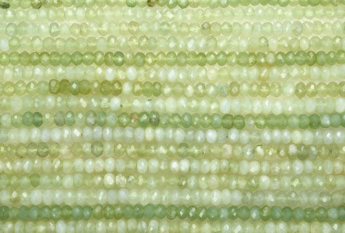 15 1/2 IN Strand 4 mm Natural New Jade Faceted Rondelle Gemstone Beads