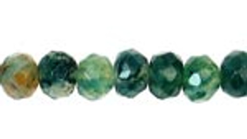 Round Faceted Gemstone Beads 6mm 15 IN Strand-Moss Agate