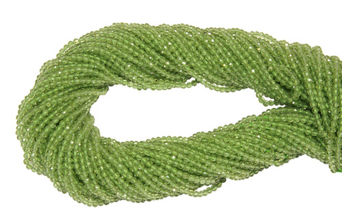 Peridot Natural Round Faceted 2.5mm Beads