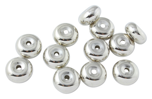 10 Pcs 17.6 mm Silver Plastic Donut Beads