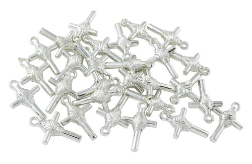 25 Pcs 18x23 mm Silver Plastic Cross Charms