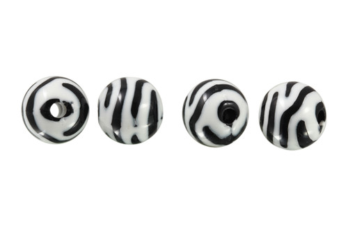 11 mm Black Stripe Resin Beads