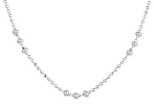 16 In. Sterling Stud Ball Necklace