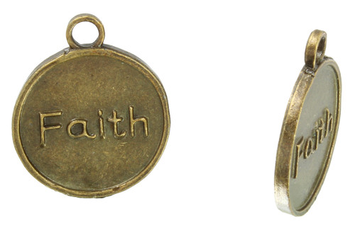 11 Pcs 18.7 mm Zinc Alloy Faith Pendants