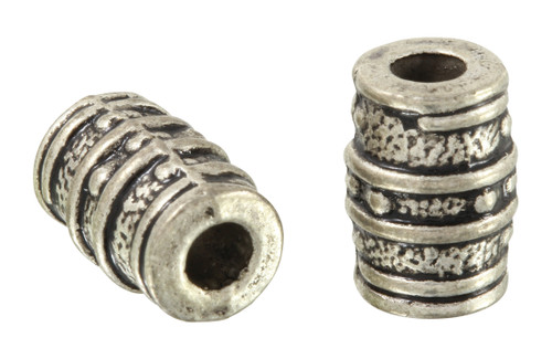 Tube Shape Bead 9x6mm 20 Pcs-Zinc Alloy