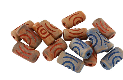 20 Pcs 12.5x23.5 mm Blue & Red Flat Cylinder Plastic Beads 20 Pcs 12.5x23.5 mm Blue & Red Flat Cylinder Plastic Beads
