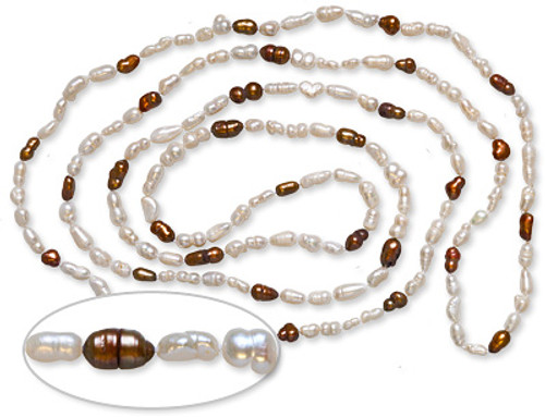 Freshwater Pearl Necklace w/Bronze