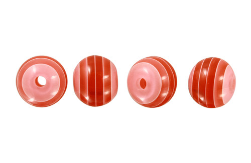 12 mm Red, White & Pink Resin Beads