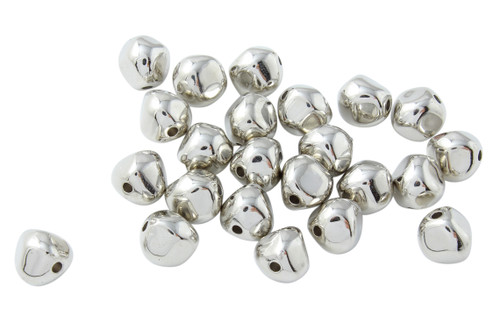 55 Pcs 9 mm Silver Plastic Irregular Nugget Beads