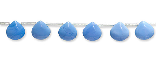 13 mm Blue Pear Shape Quartz Glass Beads