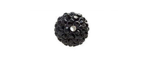 Rhinestone Pave Beads Black Round 8mm
