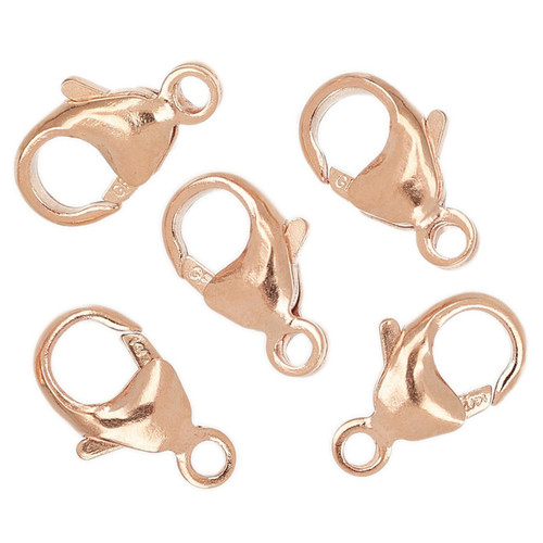 14k Rose Gold Filled Lobster Clasps With Rings - 4x10mm Small Claw