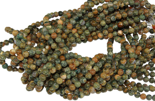 Round Smooth Gemstone Beads 6mm 15 1/2 IN Strand-Rhyolite