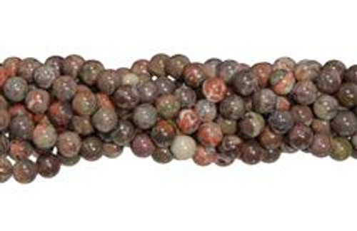 Natural Round Smooth Gemstone Beads 10mm 15 IN Strand- Rainforest Agate