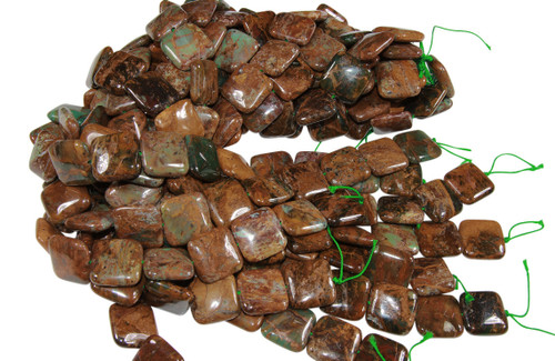 Square Shaped Smooth Gemstone Beads 20x20 mm 16 IN Strand -Rhyolite