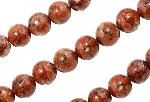 15 ½ IN Strand 6 mm Sesame Jasper Round Smooth Gemstone Beads