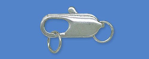Silver Plated Large Lobster Clasp With Ring Silver Plated Large Lobster Clasp With Ring