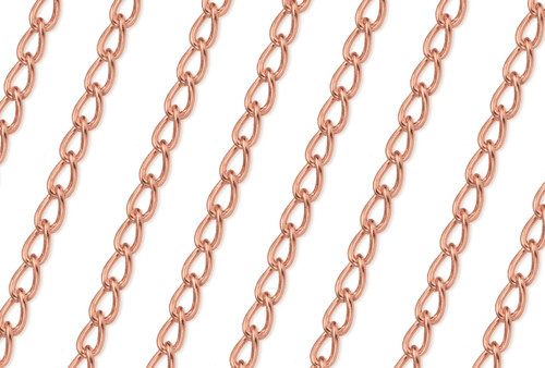 1 FT 1.1x2.1 mm Rose Gold Filled Curb Chain