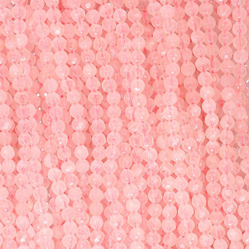 Strand of Rose Quartz Faceted Round Gemstone Bead