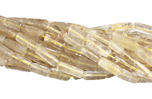 10 IN 5x15 mm Smooth Rutilated Quartz Beads