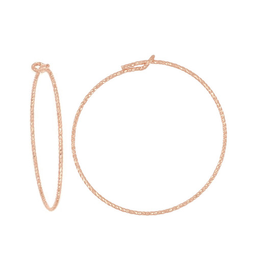 14K Rose Gold Filled Sparkle Wire Hoops
