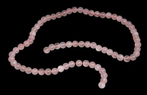 15 IN 6 mm Natural Transparent Rose Quartz Round Beads