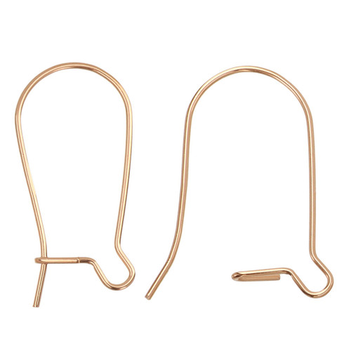 14K Rose G/Filled Kidney Earwires - 23 mm 4 Pcs, 2 Pairs 14K Rose G/Filled Kidney Earwires - 23 mm 4 Pcs, 2 Pairs