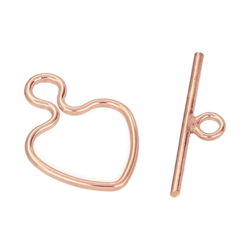 14K Rose Gold Filled Heart Toggle Clasps 14K Rose Gold Filled Heart Toggle Clasps