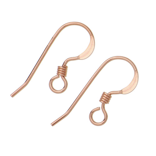 14K Rose G/Filled Flat Earwire W/Coil - 2 Pair 14K Rose G/Filled Flat Earwire W/Coil - 2 Pair