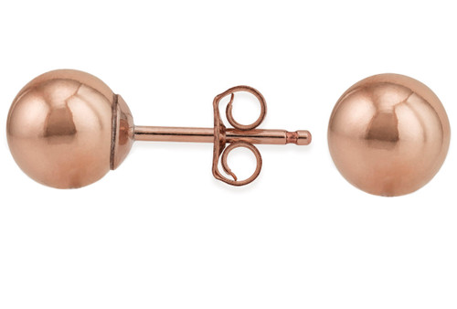 1 Pair 4 mm Rose Gold Filled Ball Posts