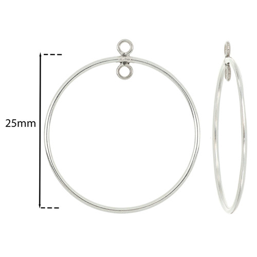 Sterling Silver Round Drops W/ Closed Ring